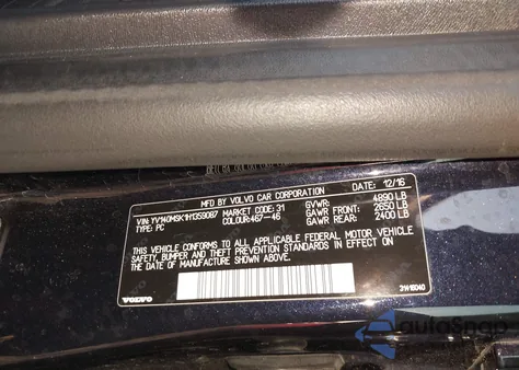 2017 Volvo V60 T5 Premier z USA, uszkodzony, nr VIN YV140MSK1H1359087